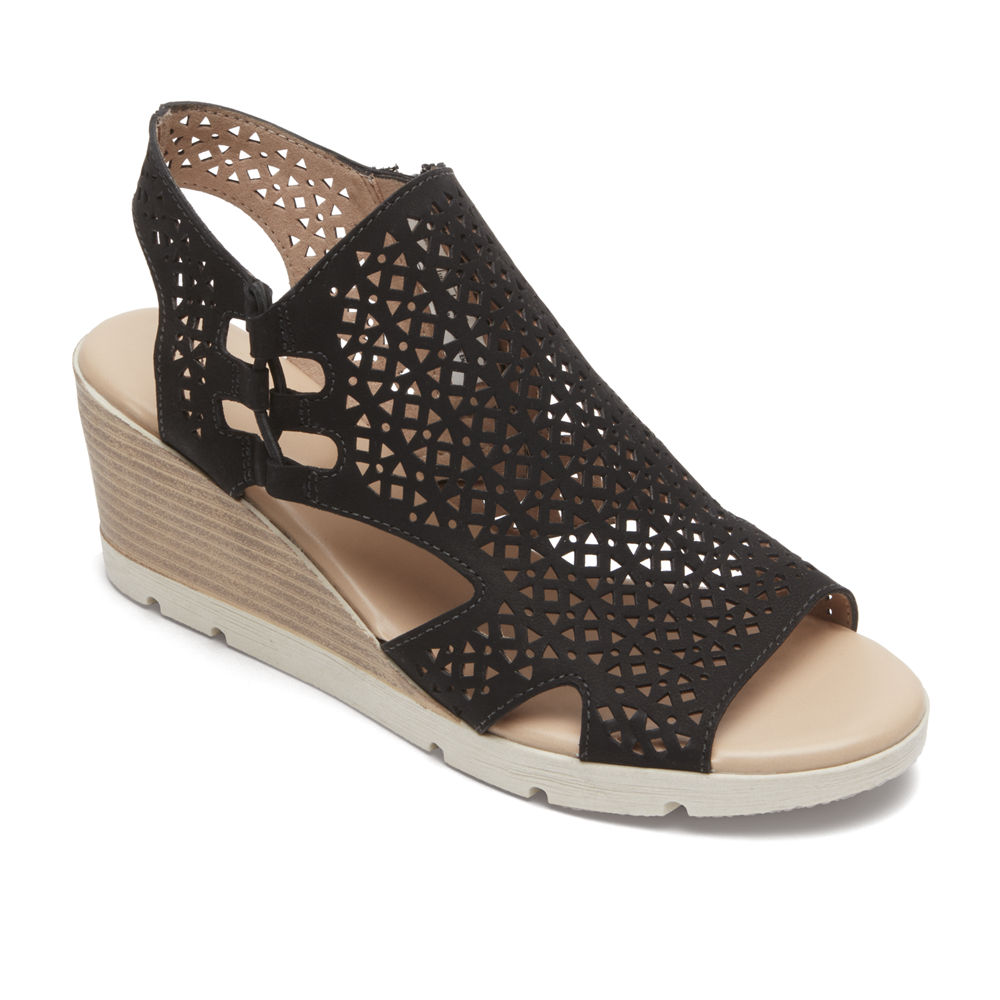 Rockport Singapore Womens Sandals - Hadley Bungee Black - WS4396270